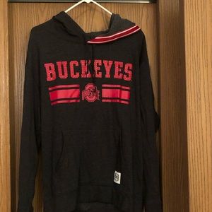 Pink Ohio State hoodie gently used dark gray red with jewels on lettering